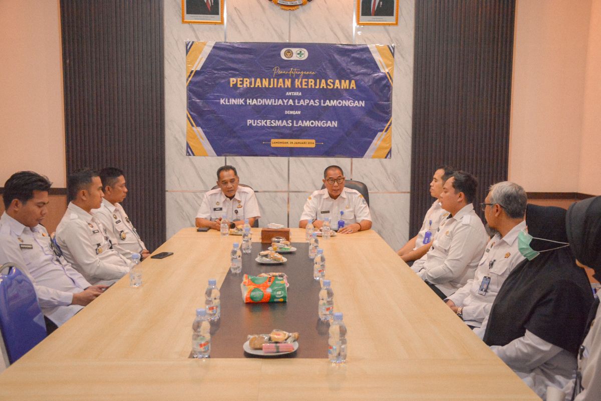 Perkuat Layanan Kesehatan, Klinik Hadiwijaya Lapas Lamongan Gelar Penandatanganan Perjanjian Kerjasama dengan Puskesmas Lamongan
