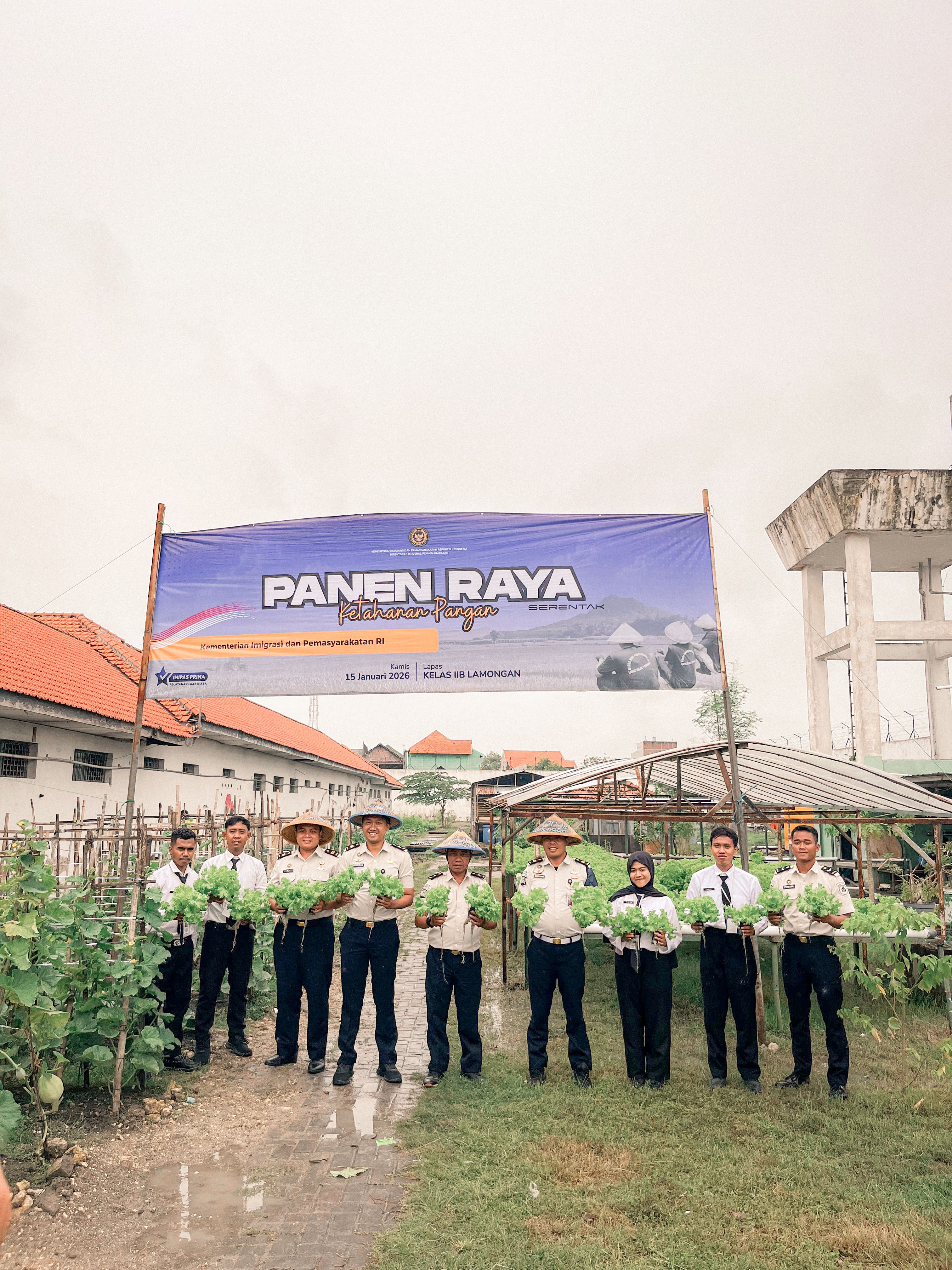 Panen Raya Ketahanan Pangan Serentak Lapas Kelas IIB Lamongan