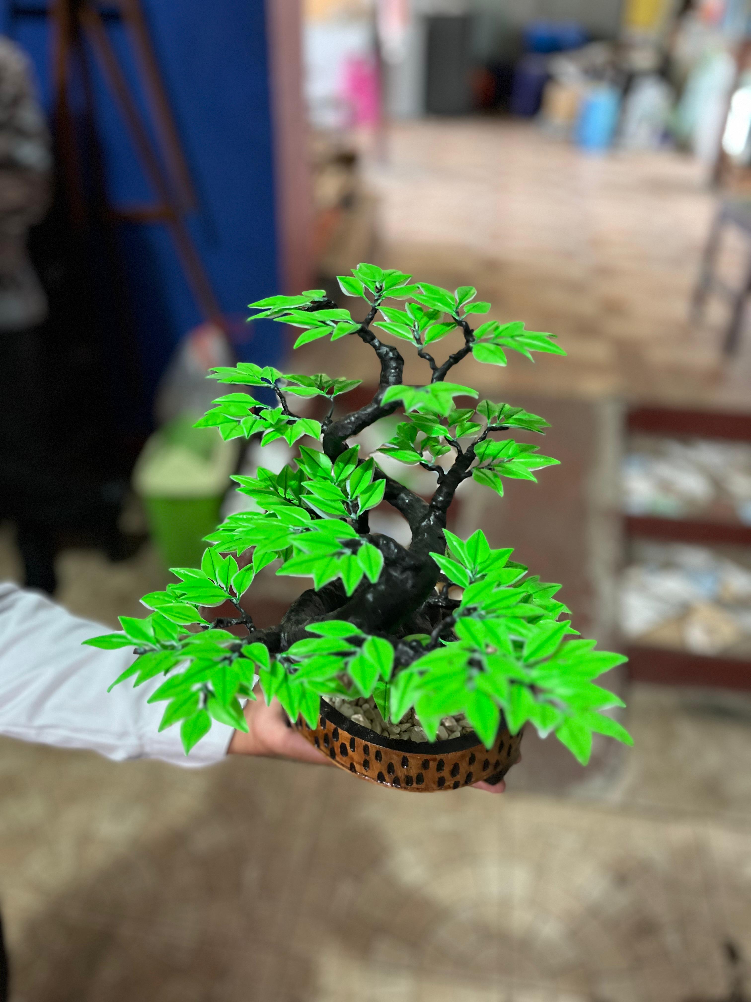 Bonsai Artifisial Model Klasik Tegak